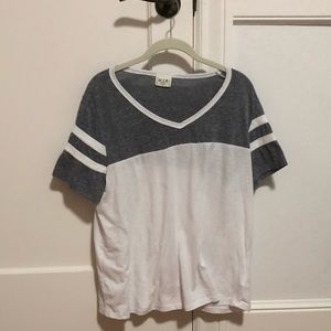 Grey and white shirt